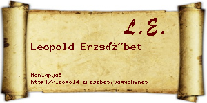 Leopold Erzsébet névjegykártya